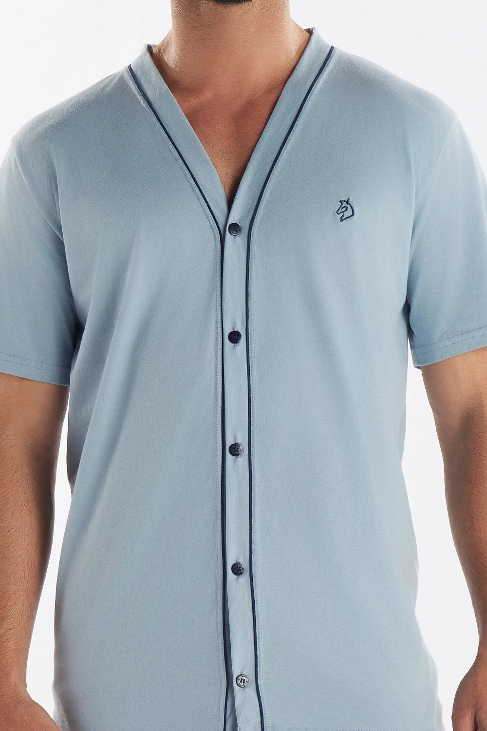 Pijama Masculino Meia Manga com Abertura Frontal e Bermuda Pzama® 6014.251 - COR 01