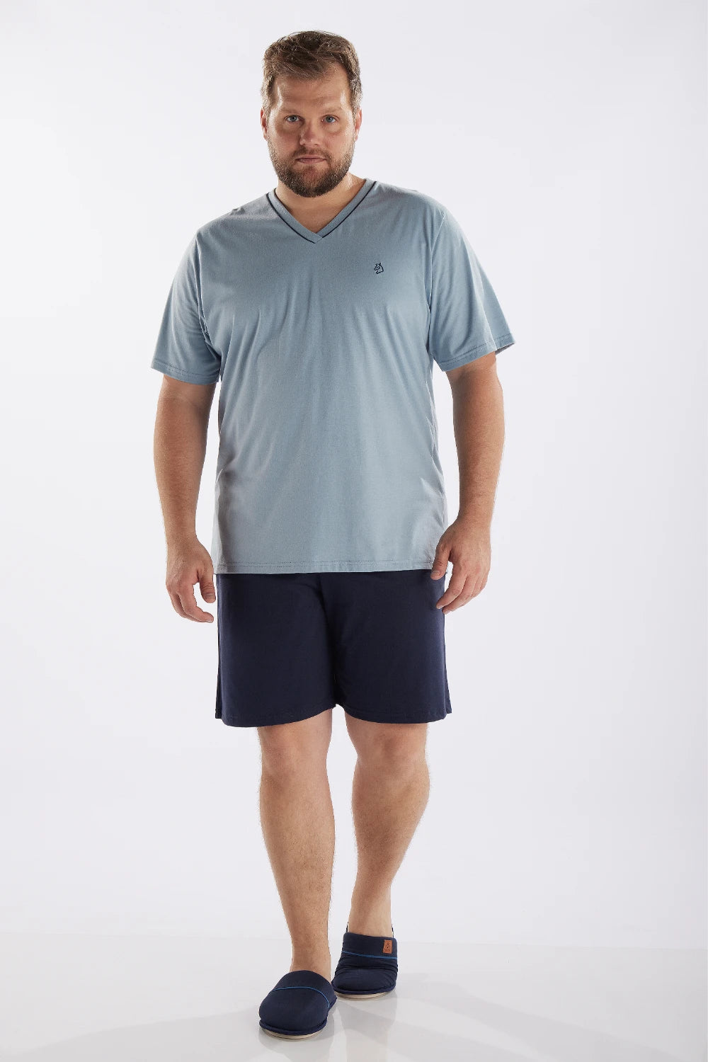 Pijama Masculino Meia Manga Decote V com Bermuda Plus Pzama® 9012.251