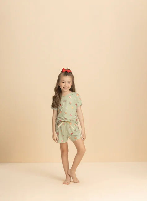 Pijama Infantil MM c/ Short Peach Sublime Encantos – Lua Encantada® 11110151/52