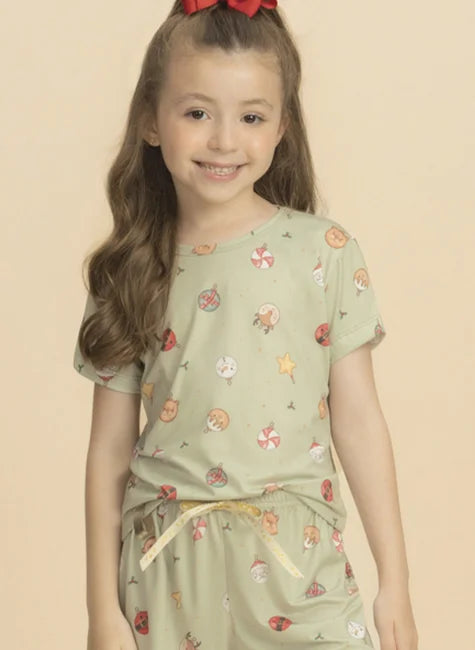 Pijama Infantil MM c/ Short Peach Sublime Encantos – Lua Encantada® 11110151/52