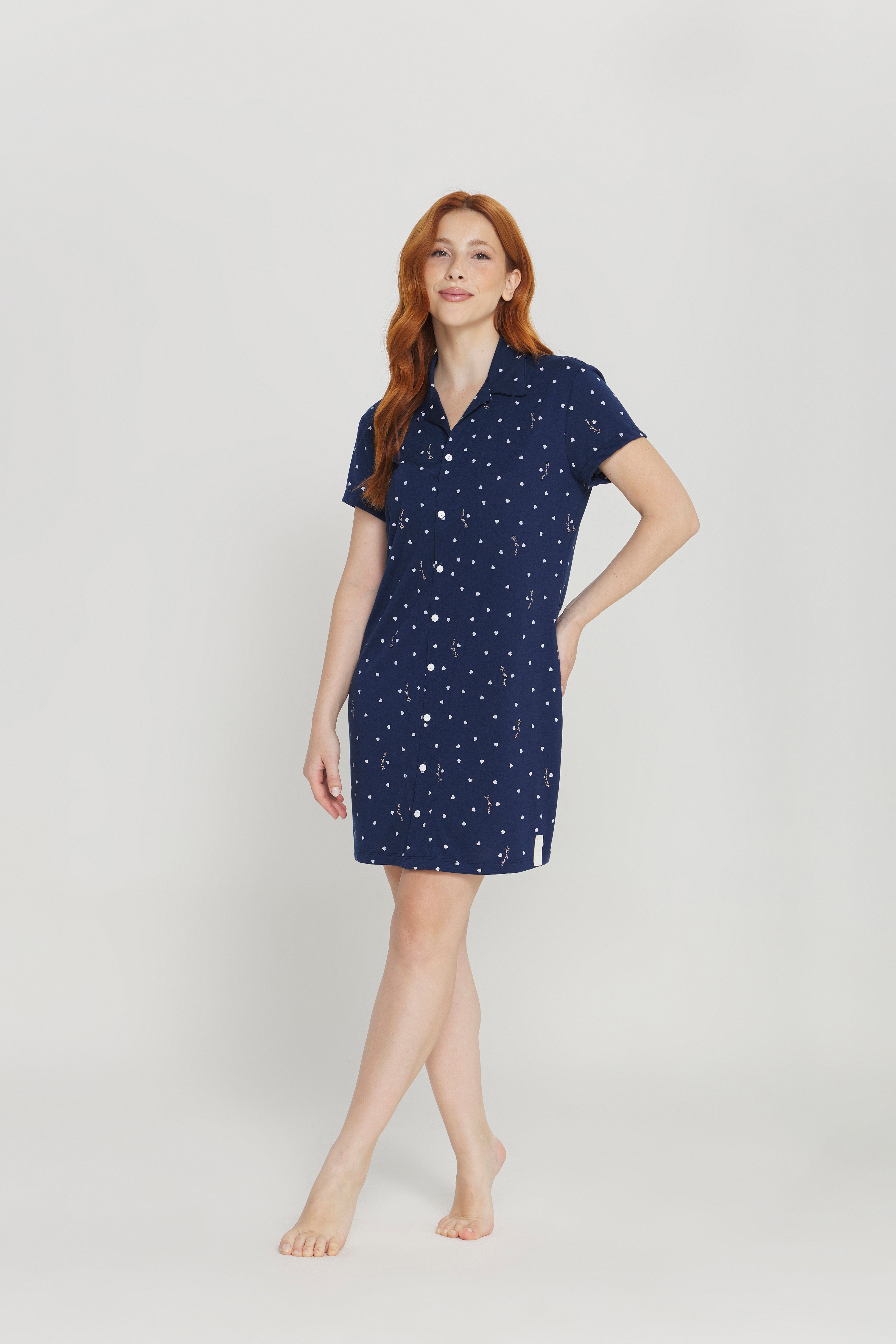 Camisola Meia Manga Aberta Poliviscose Coração/Poá – Danka® 01.1.0338