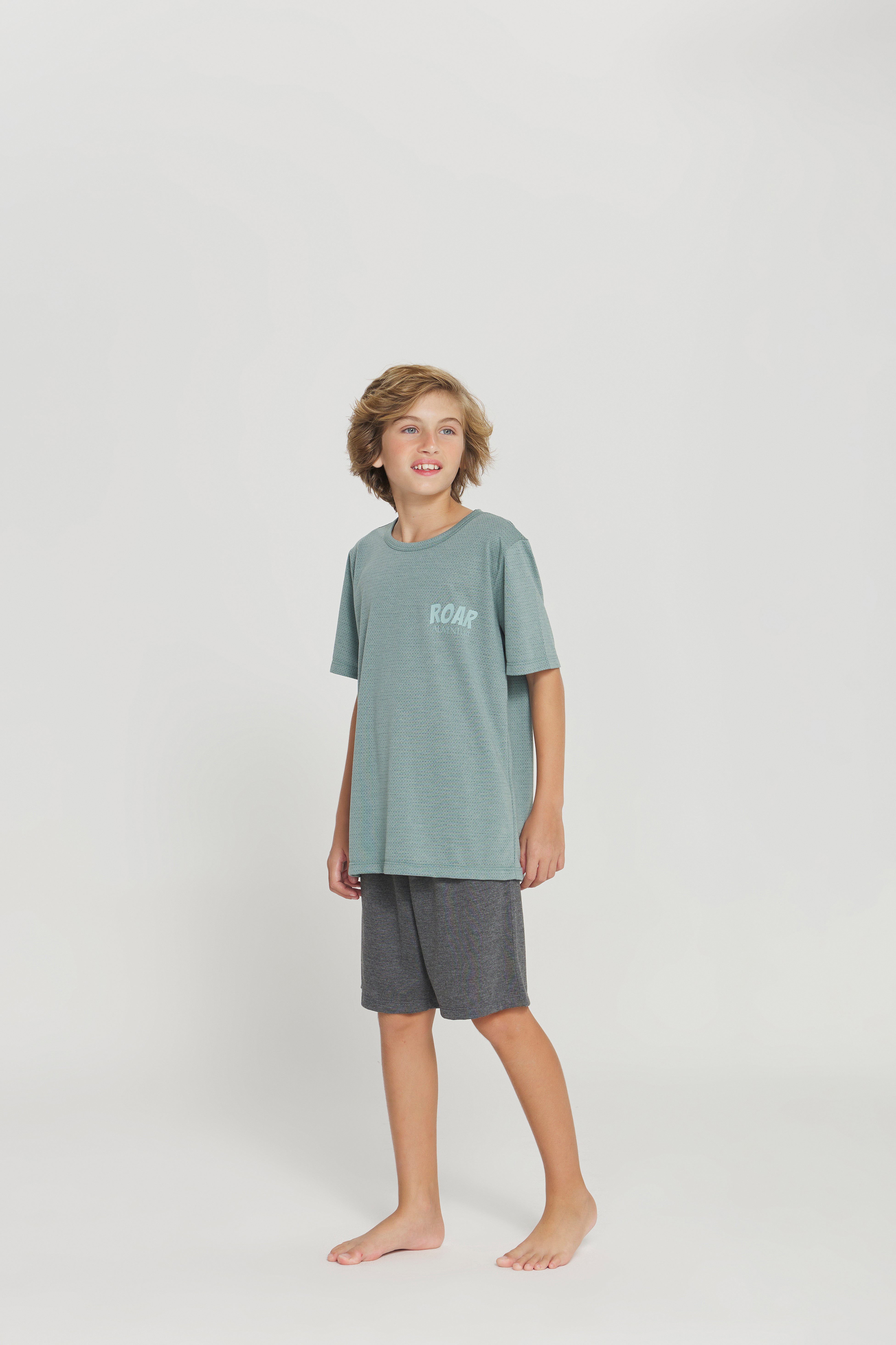 Pijama Infantil Masculino Meia Manga com Bermuda Poliviscose – Danka® 01.1.0378/79
