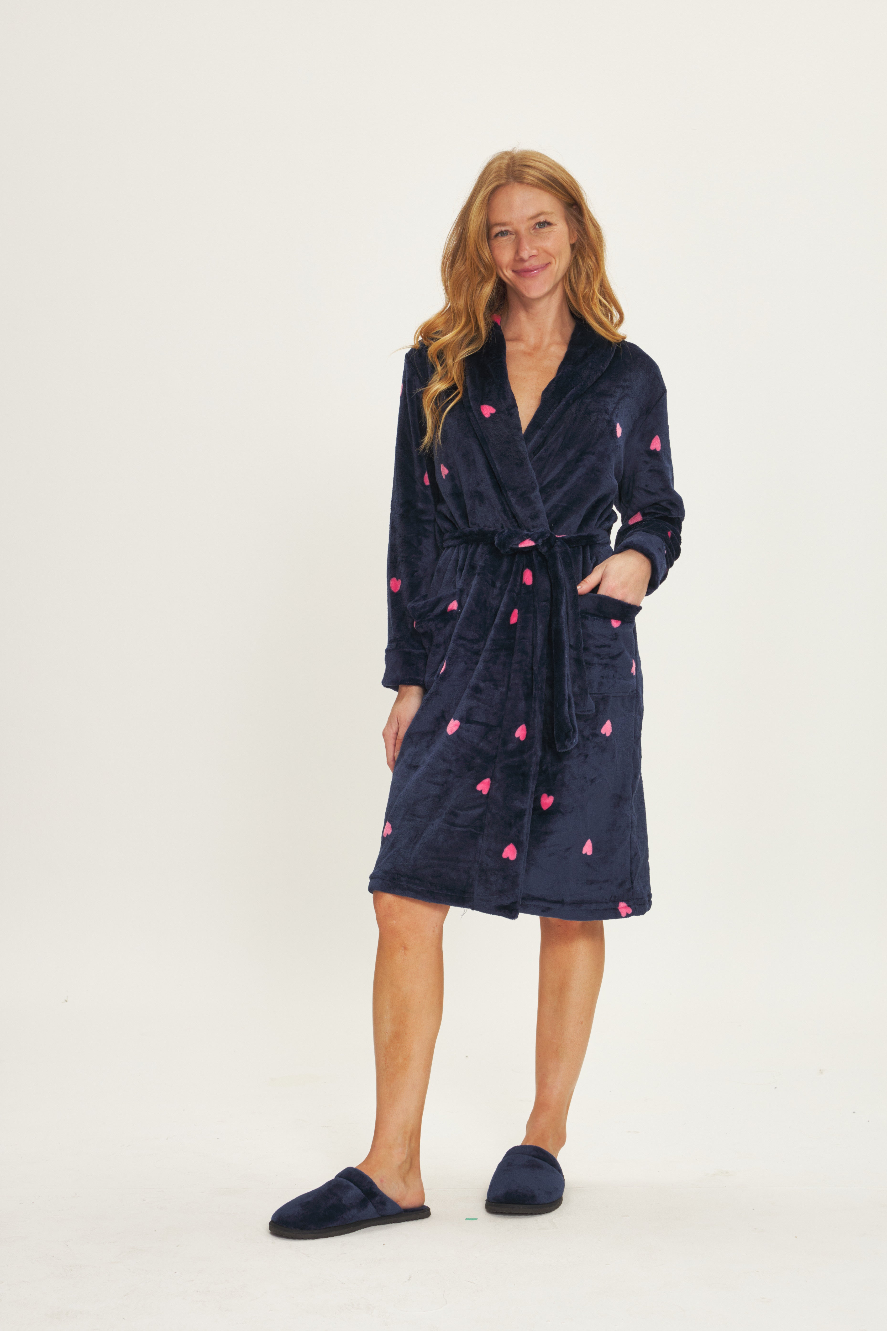 Roupão Jovial Fleece Coração Marinho – Danka® 01.2.0571