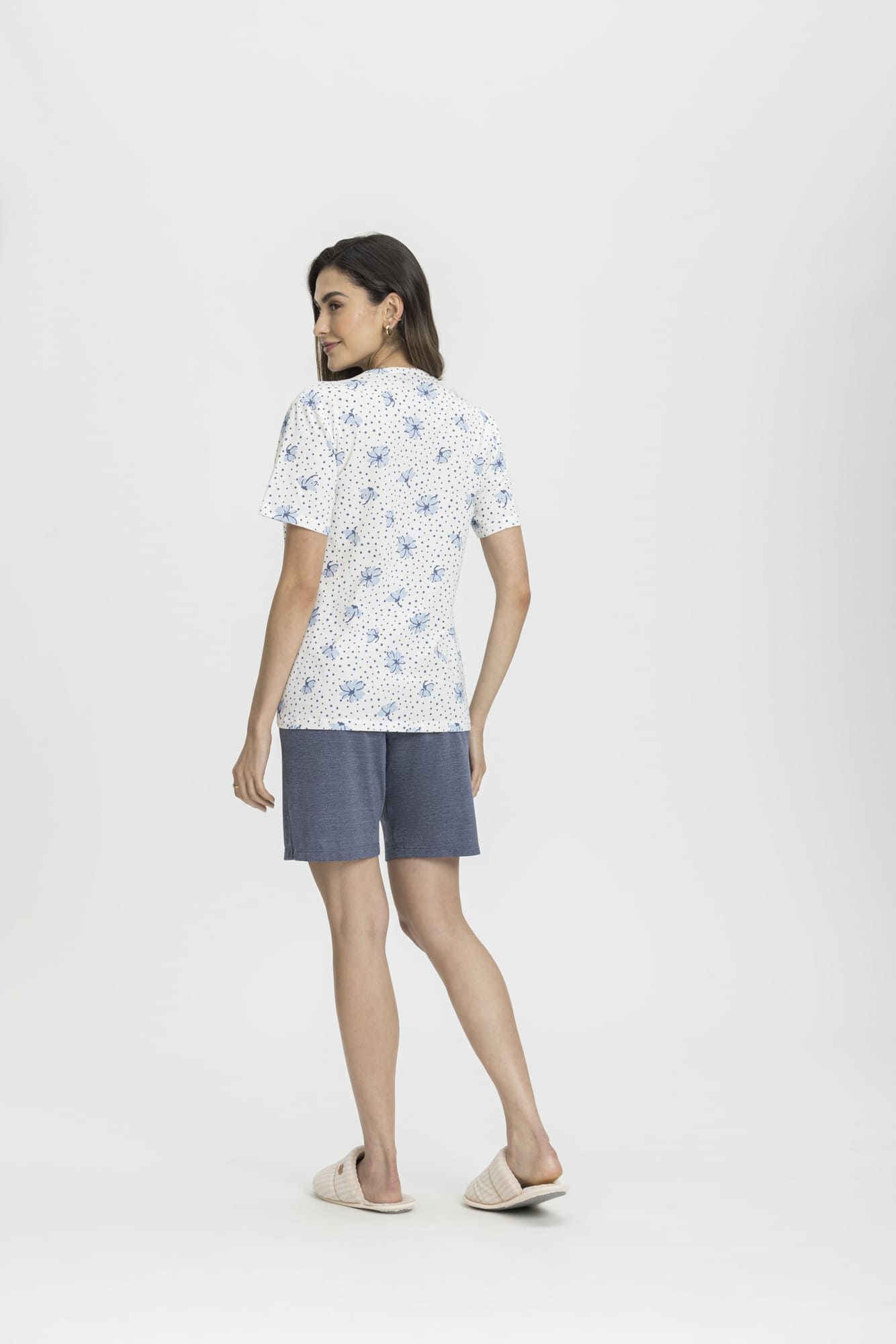 Pijama Meia Manga com Bermuda Aberta – 033439