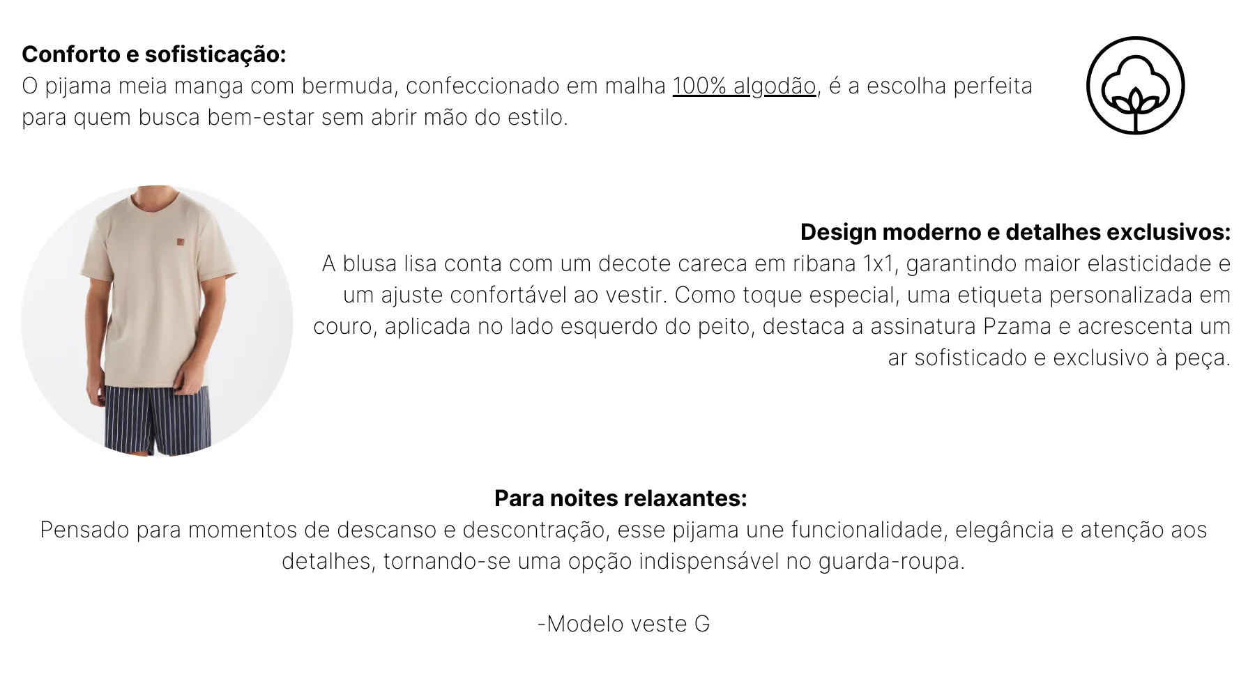 Pijama Masculino Meia Manga Com Bermuda Listrada – Pzama® 060223