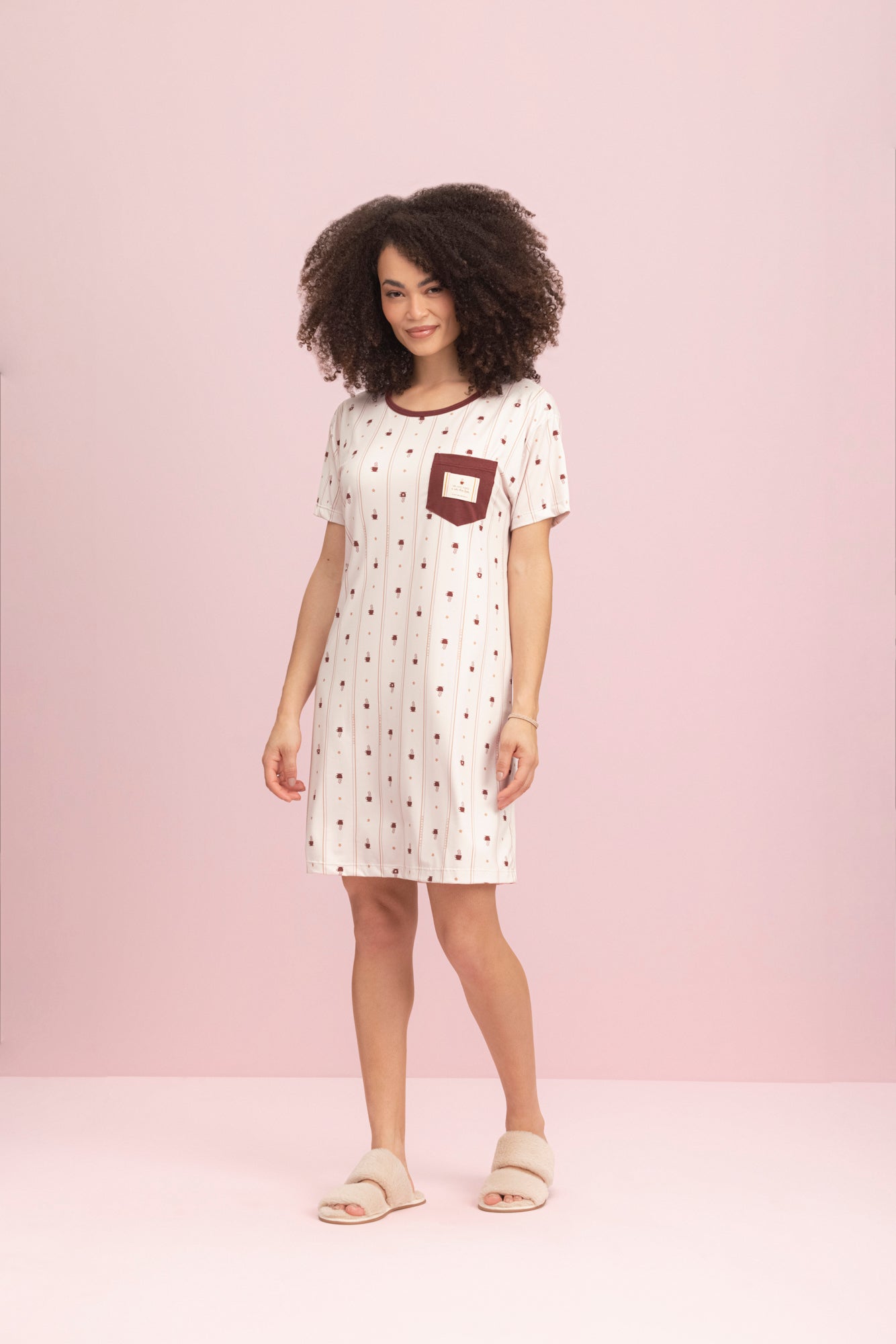 Camisola Feminina Meia Manga Café - Lua Encantada® 10180162
