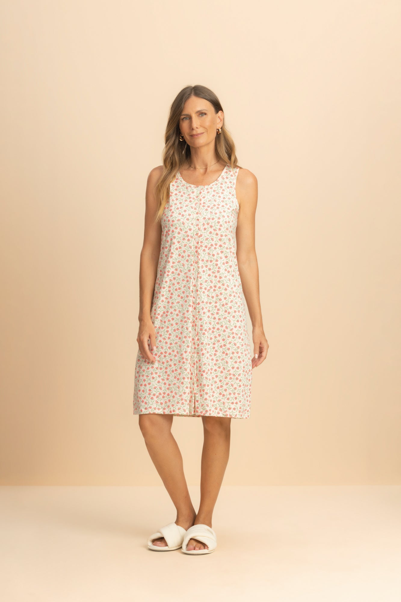 Camisola Regata Aberta Algodão Estampa Doce Jardim – Lua Encantada® 10190015