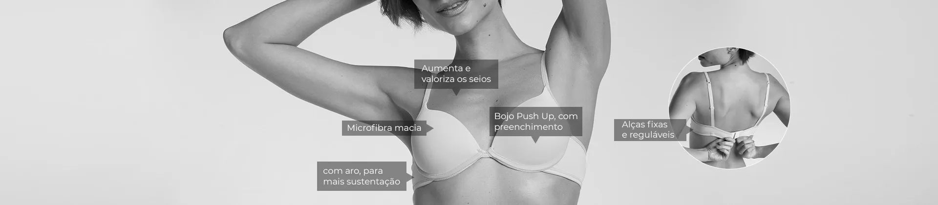 Sutiã Push Up com Bojo e Aro em Microfibra – Liebe® 103101