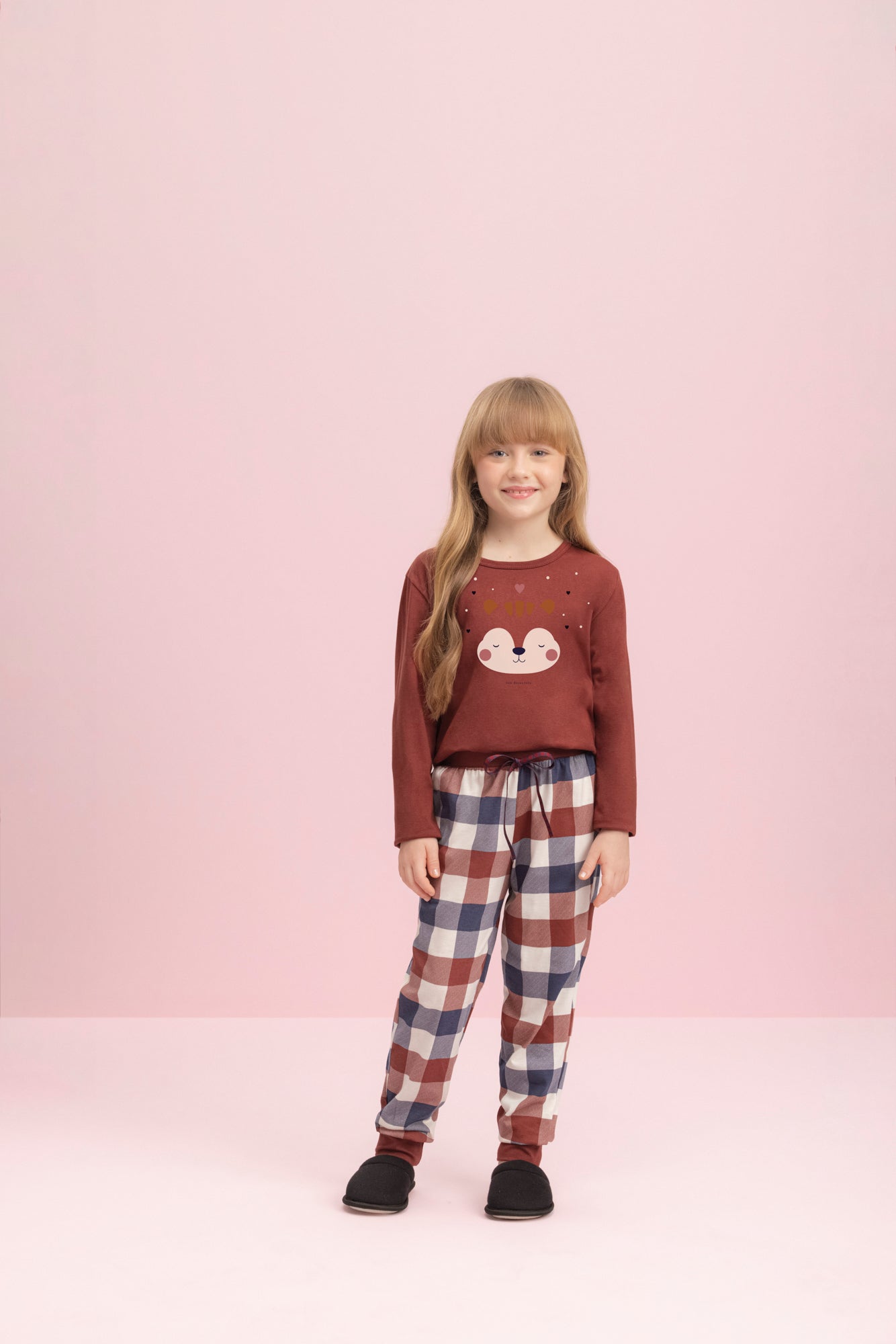 Pijama Feminino Juvenil Manga Longa com Calça Família Aconchegante - Lua Encantada® 11100187/88