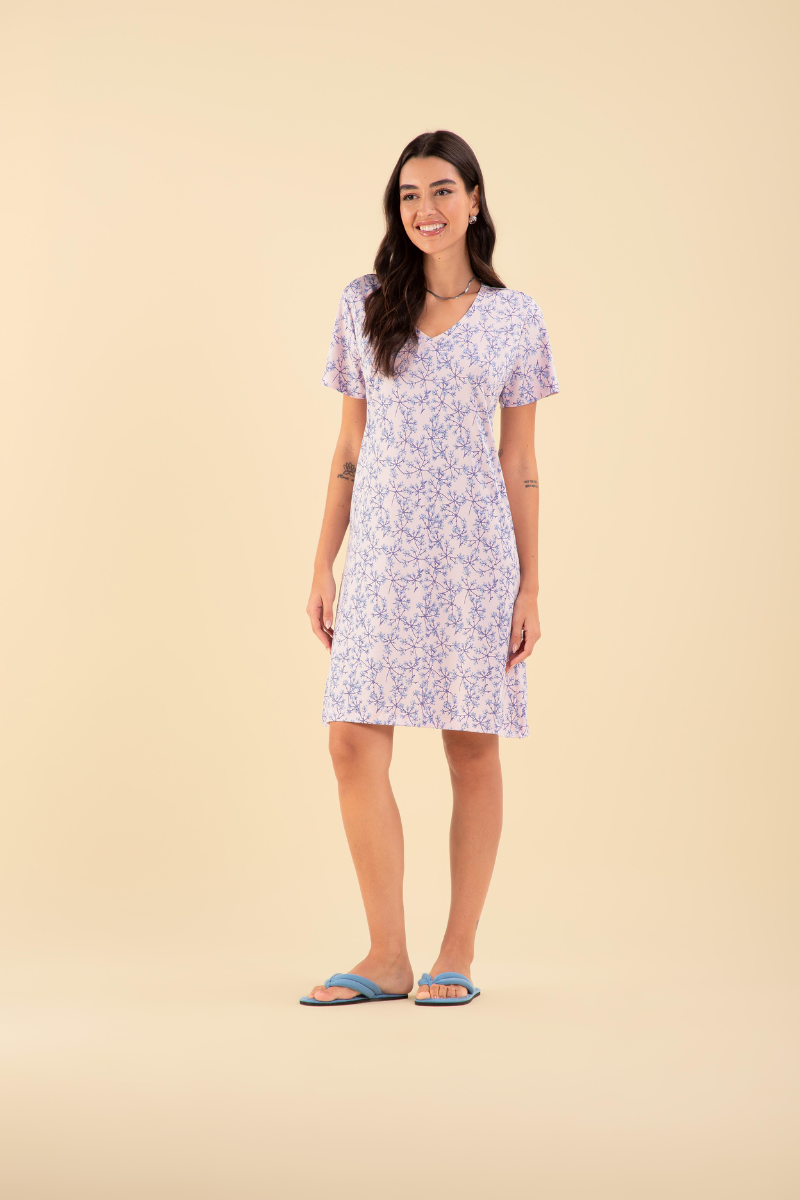 Camisola Senhora Meia Manga Microfibra Floral – Sensare® 120055