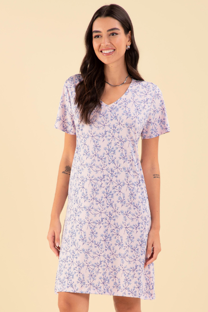 Camisola Senhora Meia Manga Microfibra Floral – Sensare® 120055