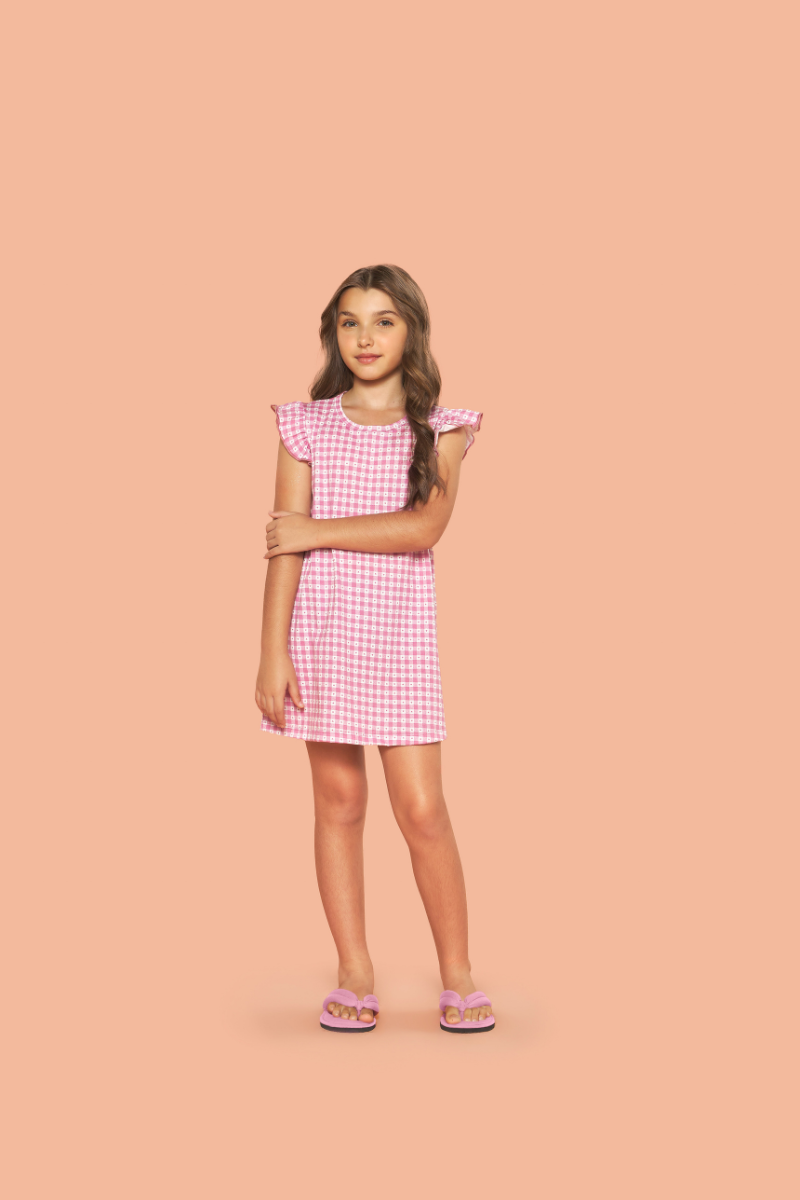 Camisola Infantil de Alça com Babados Amor em Algodão – Sensare® 120099