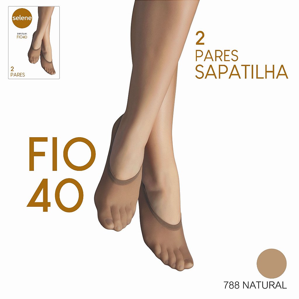 Meia Sapatilha Fio 40 Kit 2 Pares – Selene® 9055