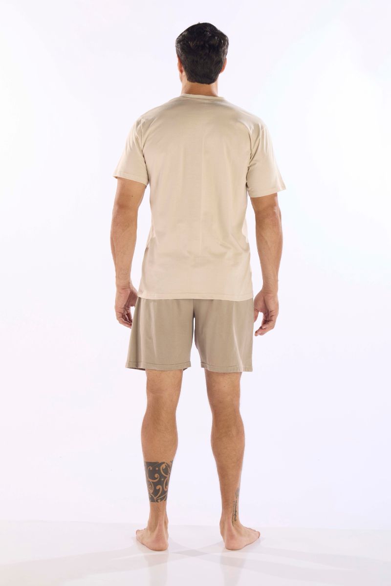 Pijama Masculino Gola V Liso Meia Manga com BermudaAlgodao Pzama® 6012.252 - COR 03