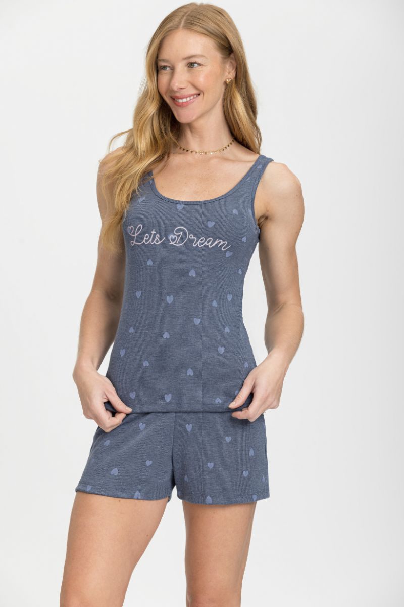 Pijama Regata com Short Corações – 033441