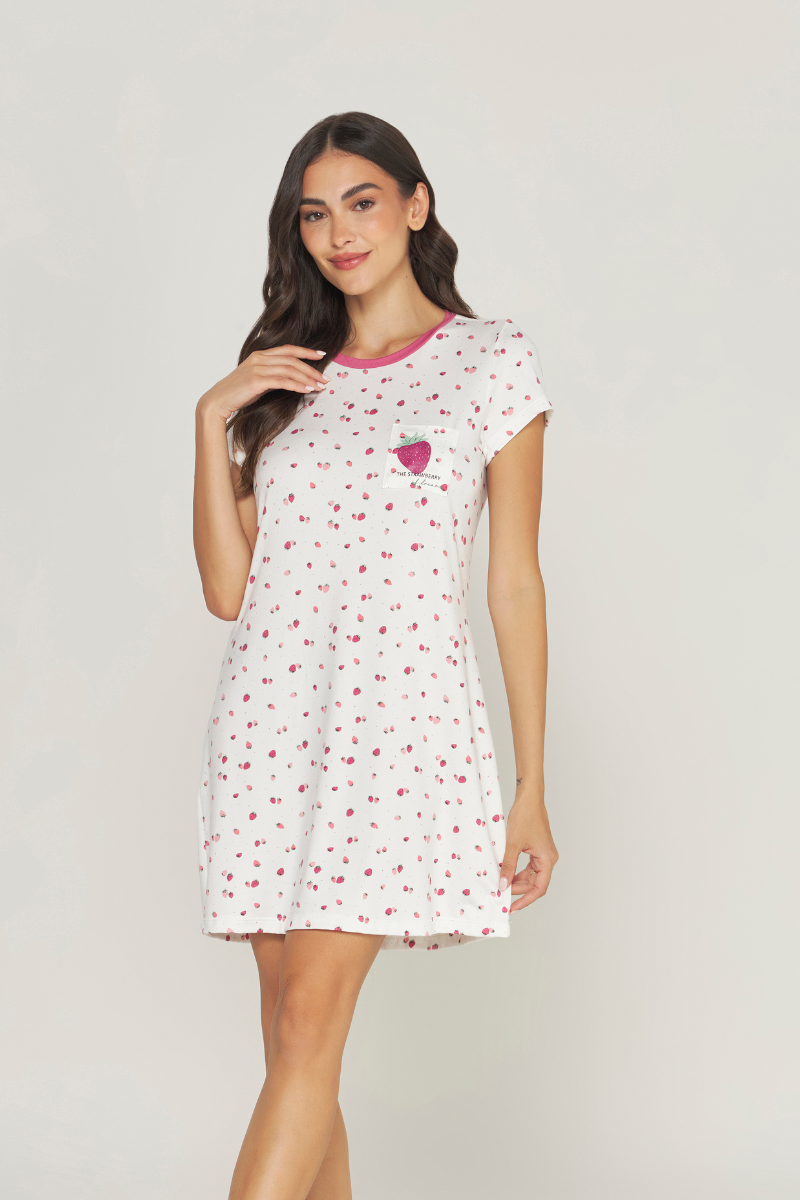 Camisola Meia Manga Jovial Peach Touch Morango – Dunid® 01.1.0413