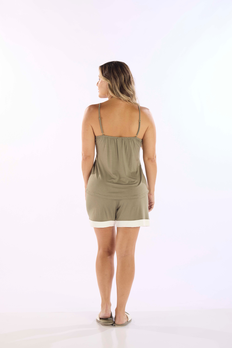 Pijama Alças com Shorts em Viscolycra Pzama® 100259 - COR 02
