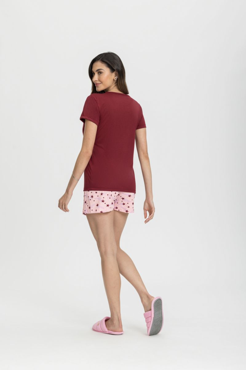 Pijama Meia Manga com Short Tempo de Sonhar – 033423