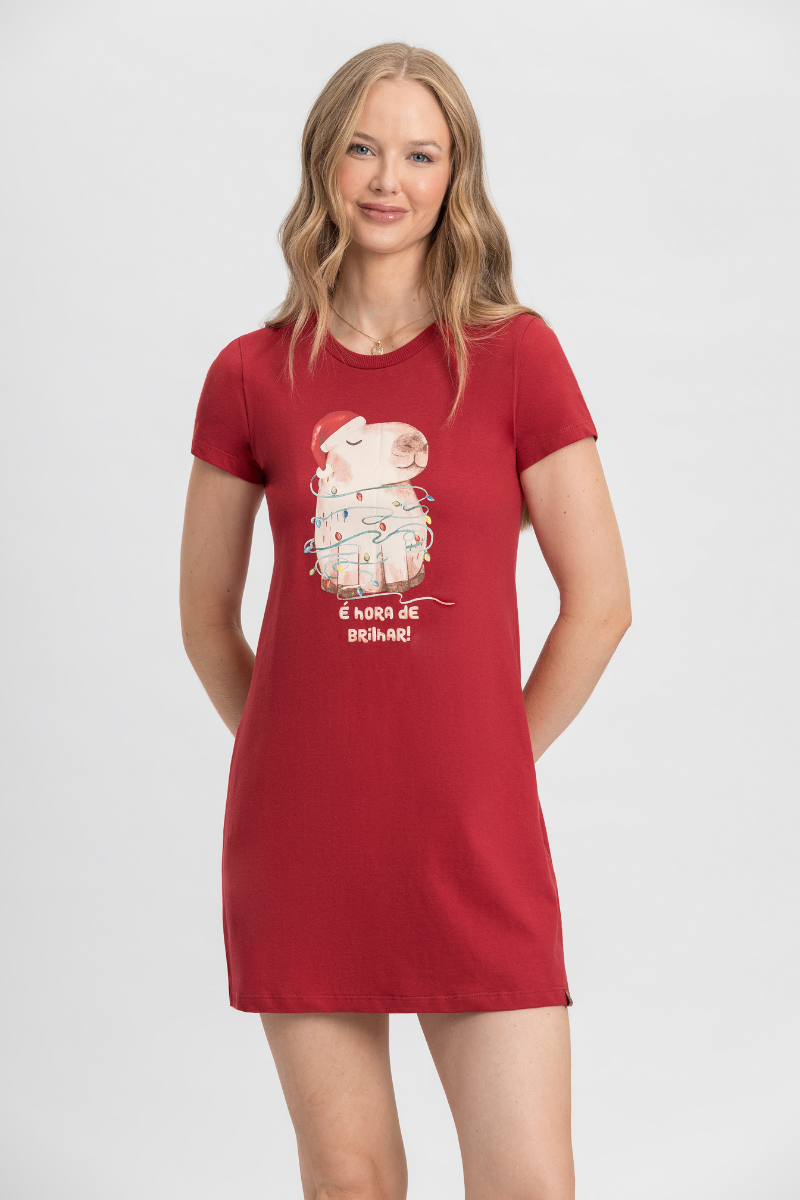 Camisola Meia Manga em Meia Malha Natal das Capivaras – Mensageiro dos Sonhos® 012530