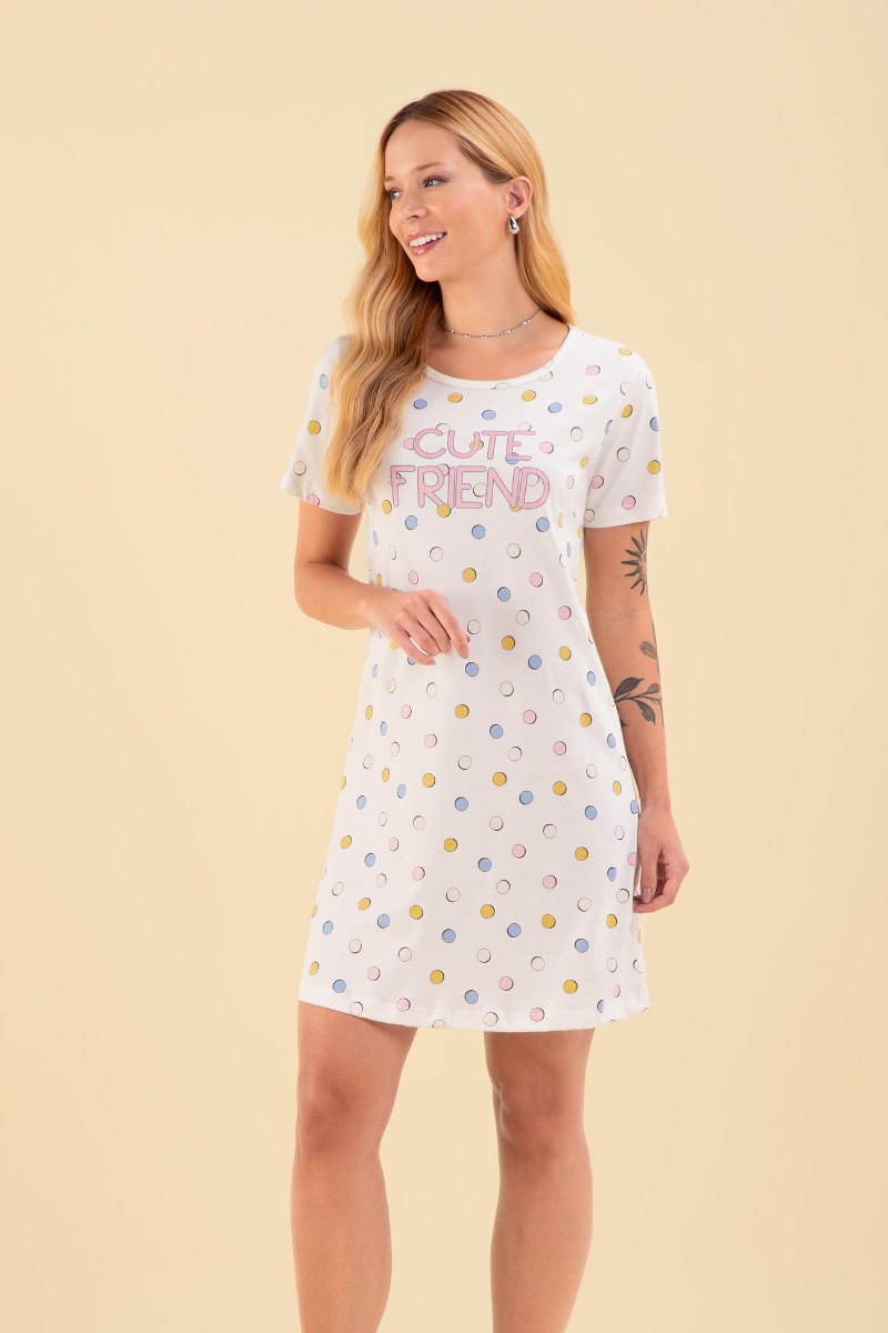 Camisola Meia Manga Algodão Poá Colors – Sensare® 120049