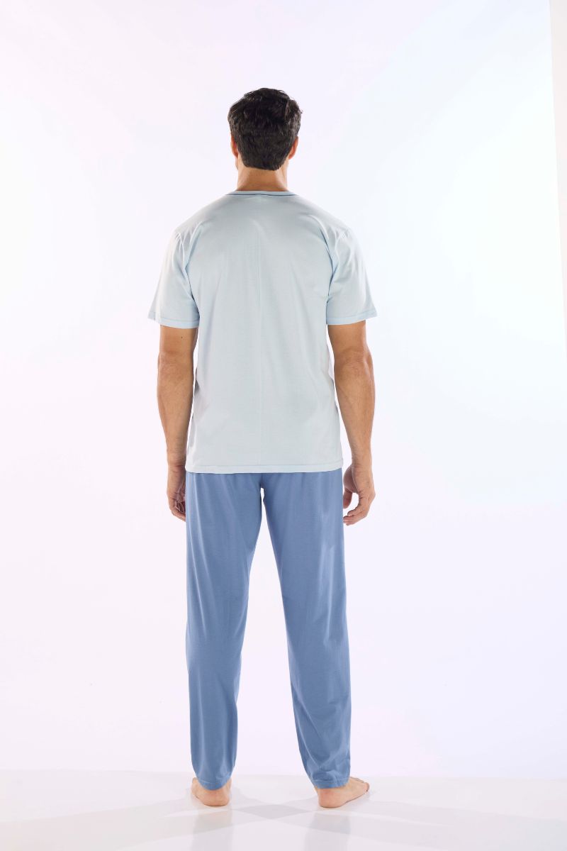 Pijama Masculino Manga Curta Com Calça Em Meia Malha – Pzama® 6011.252
