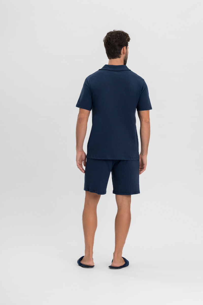 Pijama Masculino Americano Meia Manga com Bermuda Algodão Meu Par – Mensageiro dos Sonhos® 0132115