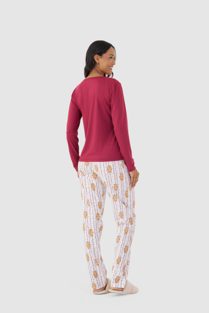 Pijama Jovial Manga Longa com Calça em Algodão Best Friend – Mensageira da Paz® 034182