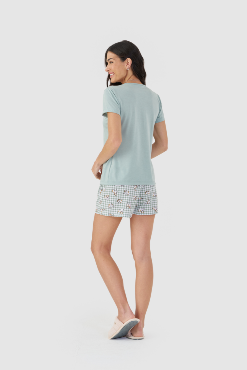 Pijama Jovial Meia Manga com Short em Meia Malha Sonhos de Pet – Mensageiro da Paz® 033488