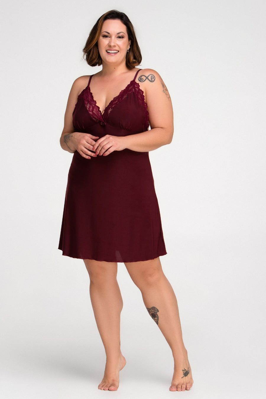 Camisola Renata Plus Com Renda Malu Pijamas® 5.135.01