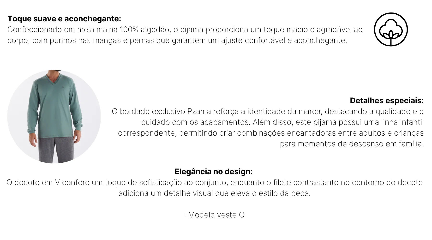 Pijama Masculino Manga Longa com Calça Pzama® 6010.251 - COR 01