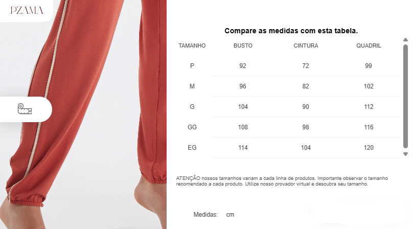 Pijama Manga Longa com Calça em Viscolycra Pzama® 100225
