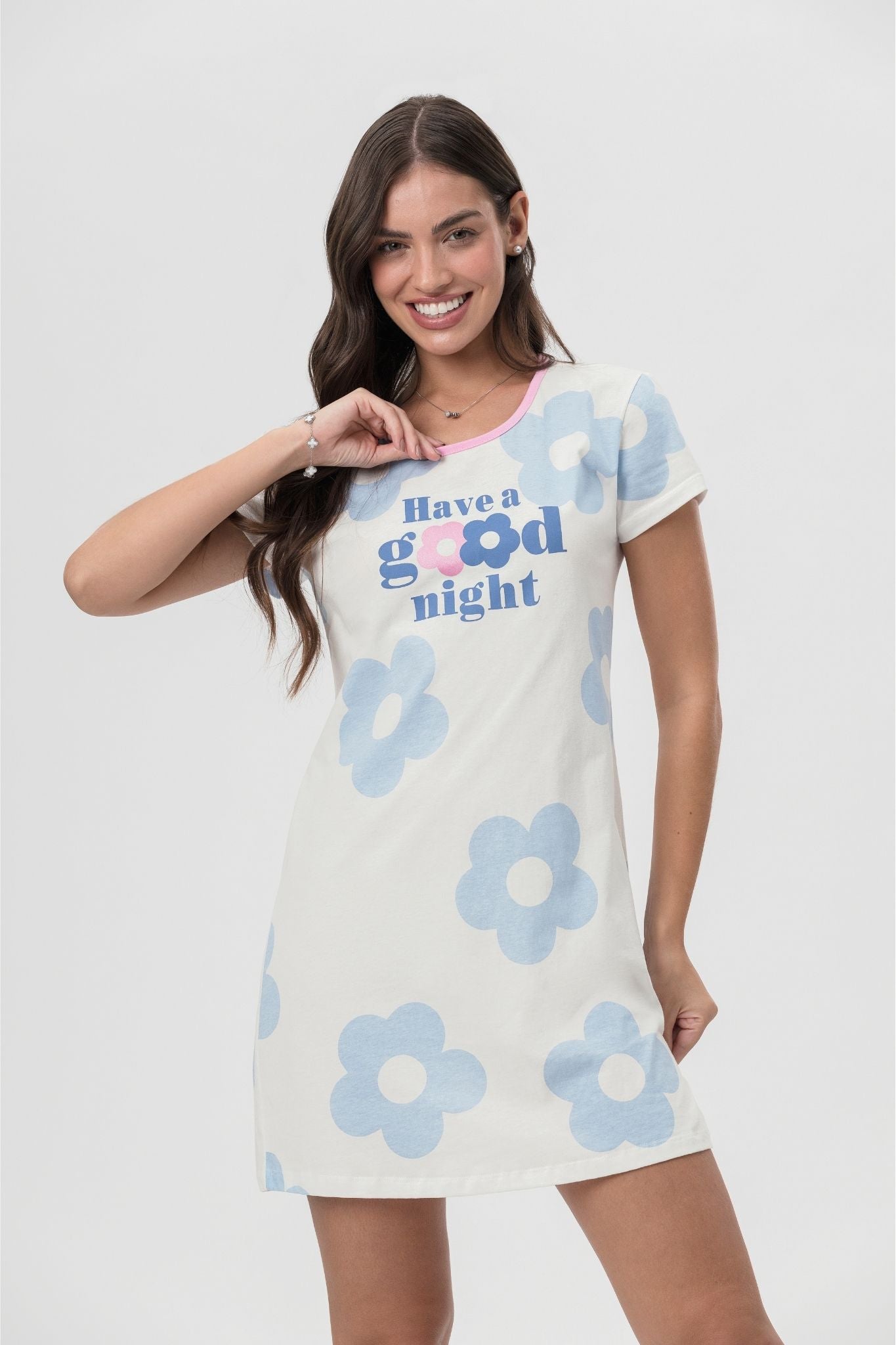 Camisola Meia Manga Algodão Flower Power – Mensageira da Paz® 032140