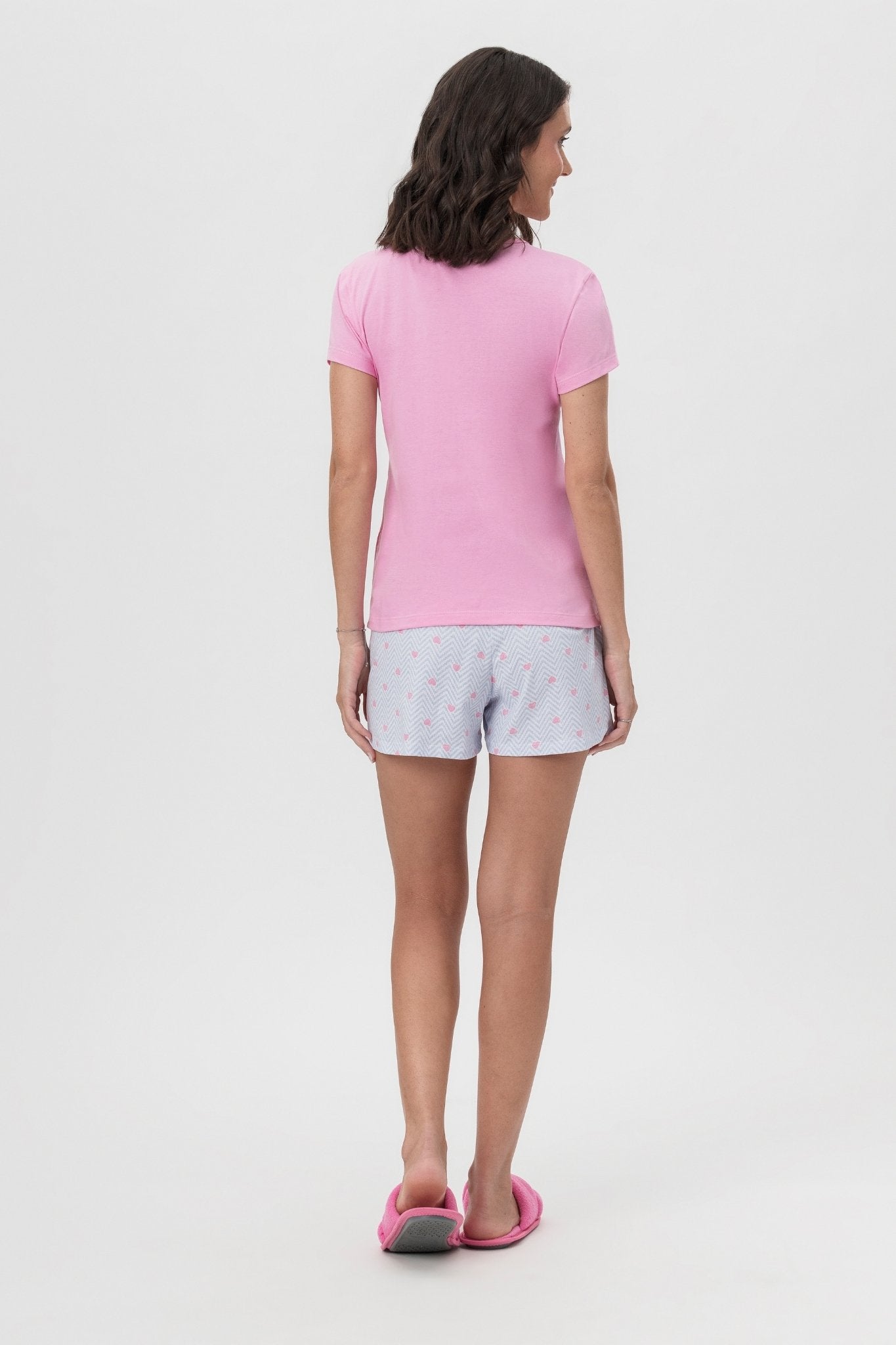 Pijama Meia Manga com Short em Meia Malha Love You – Mensageira da Paz® 033469