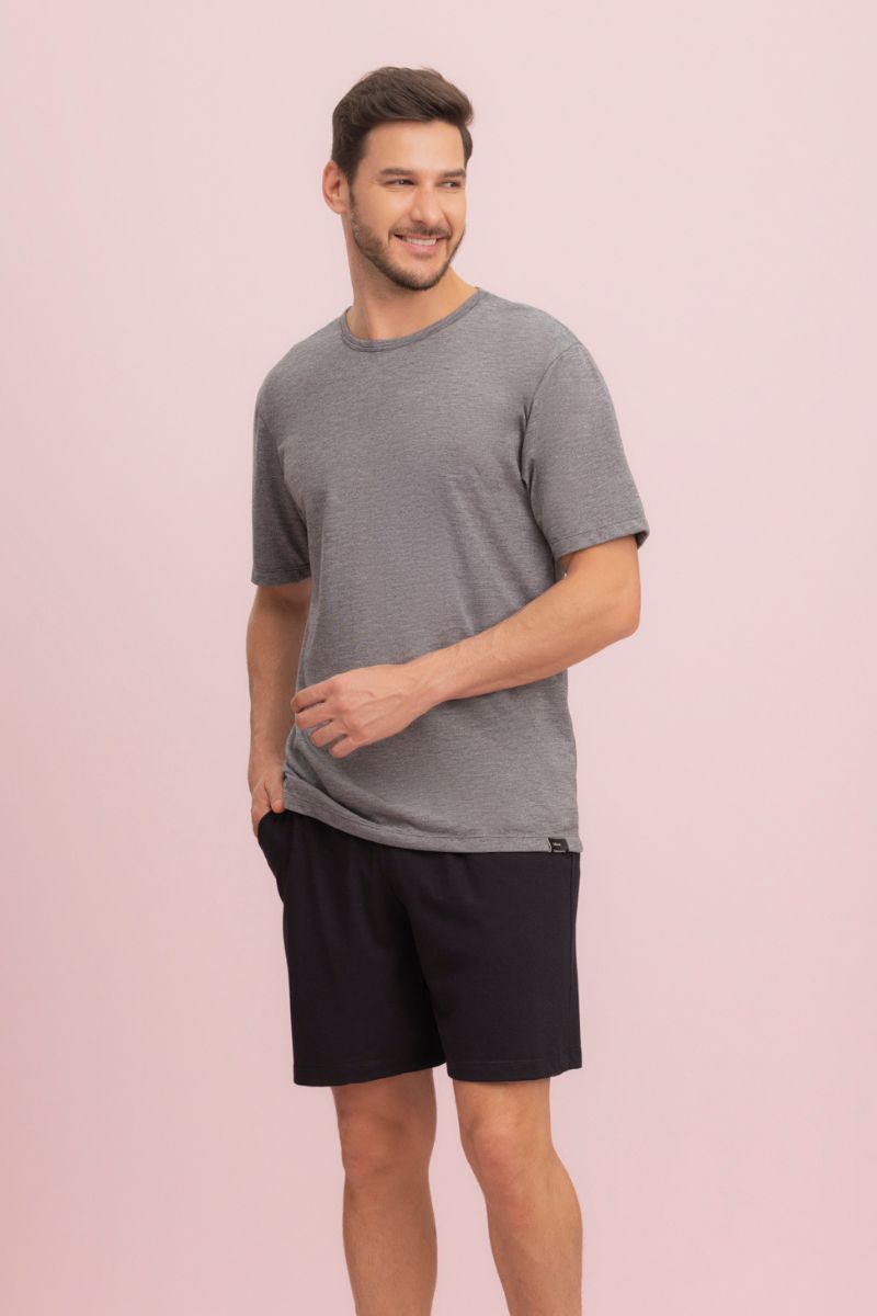 Pijama Masculino Plus Size Meia Manga com Bermuda Le Man - Lua Encantada® 12980011