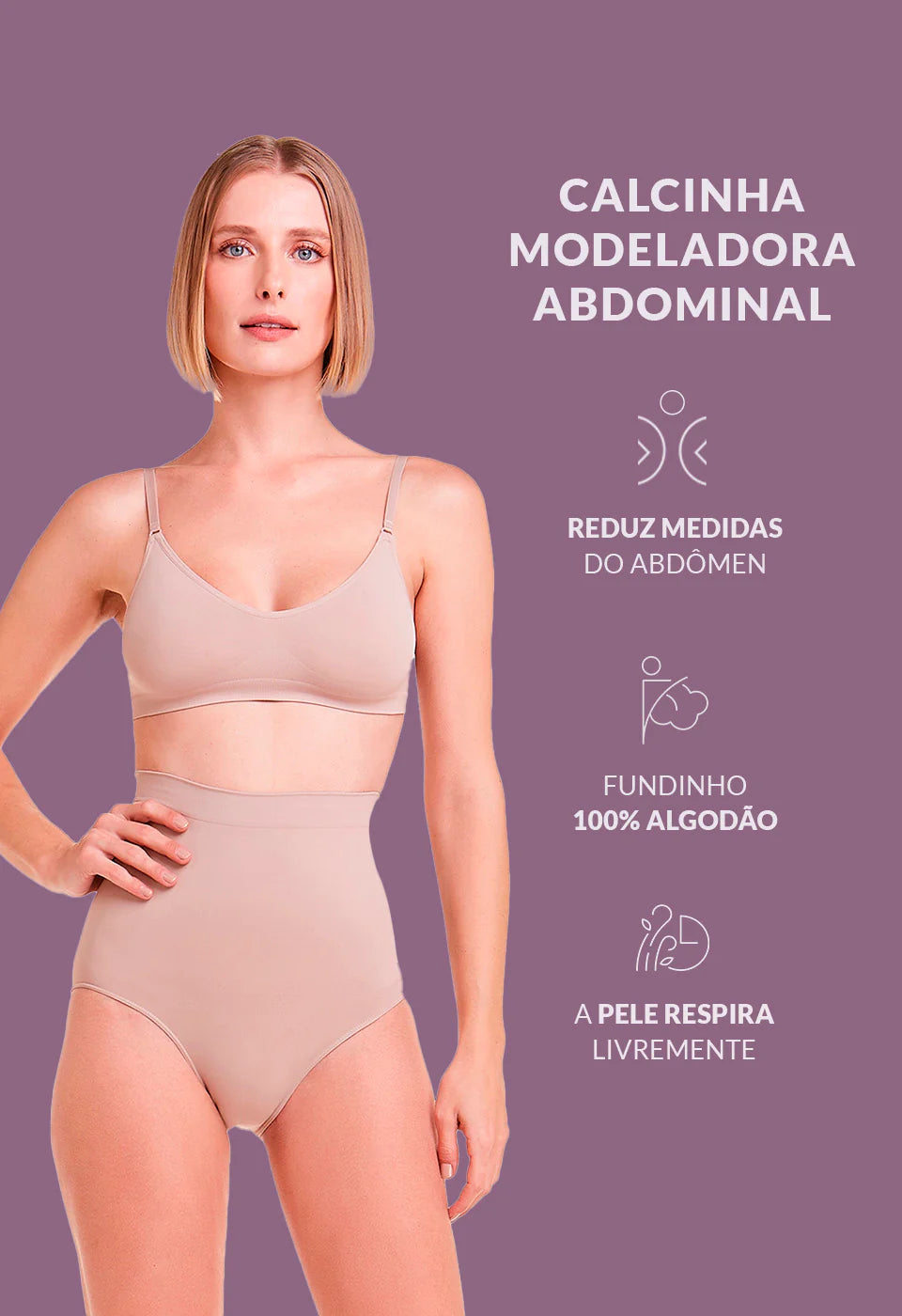 Calcinha Abdominal Alta Control – Plié® 50041